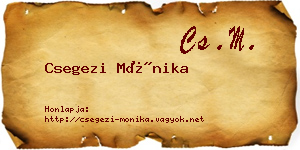 Csegezi Mónika névjegykártya